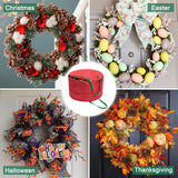 Storage Bag Durable Nylon Waterproof Tearproof Lightweight Portable Dual Zippers Christmas Wreath Storage Bag - Extra Image
