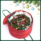 Storage Bag Durable Nylon Waterproof Tearproof Lightweight Portable Dual Zippers Christmas Wreath Storage Bag
