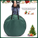 Storage Bag Durable Nylon Waterproof Tearproof Lightweight Portable Dual Zippers Christmas Wreath Storage Bag - Extra Image