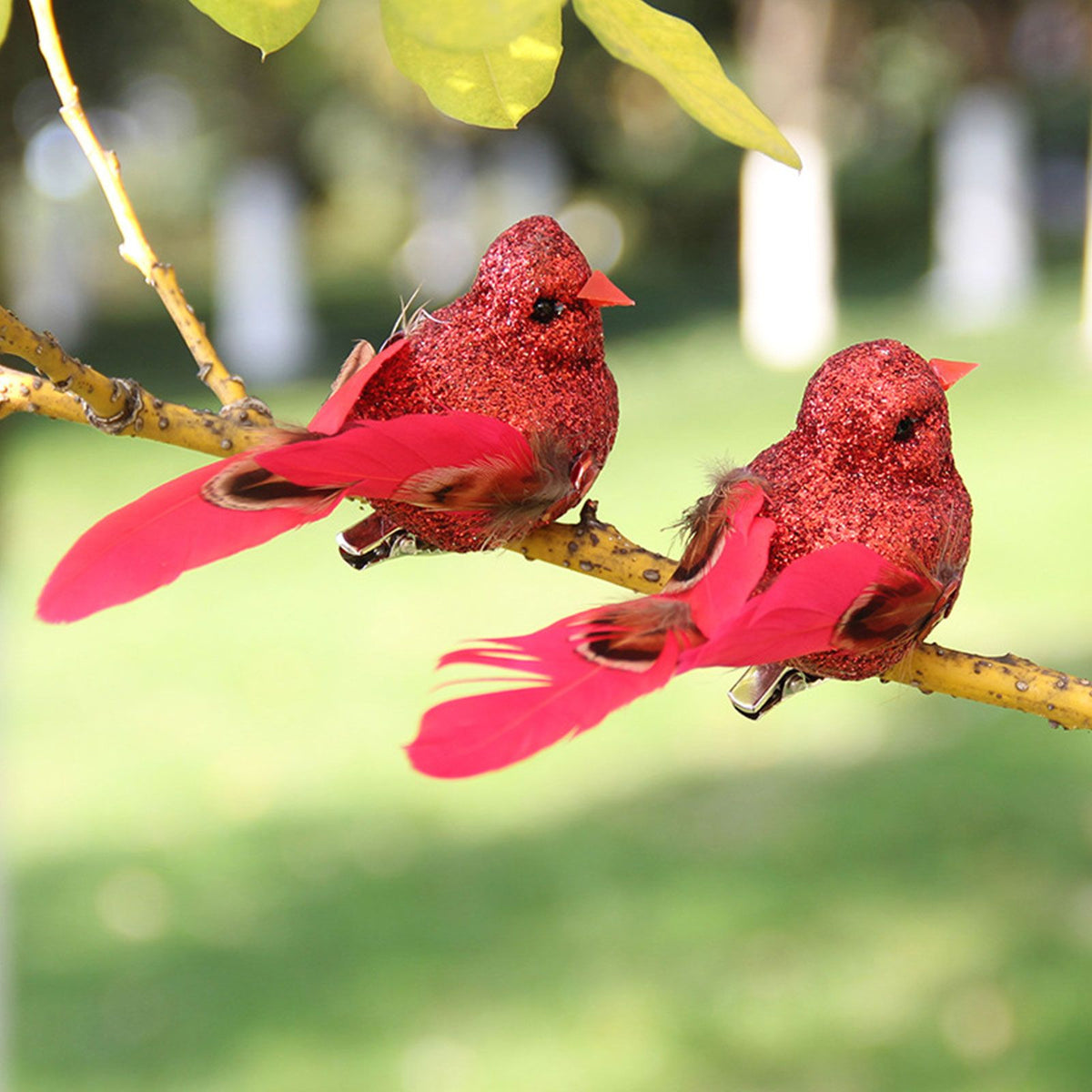 Imitation Feather Bird Multipurpose Fade Resistant Fake Feather Bird Ornament for Flowers Handicrafts Fairy Garden