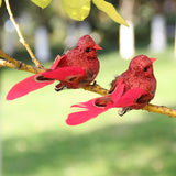 Imitation Feather Bird Multipurpose Fade Resistant Fake Feather Bird Ornament for Flowers Handicrafts Fairy Garden - Close-Up Angle