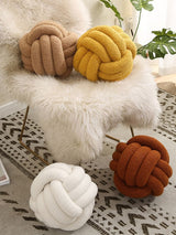 Knot Pillow Exquisite Soft Warm Beautiful Knotted Plush Pillow for Home Car Office Decoration - Extra Image