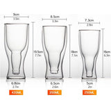 Beer Glass Double Wall Keep Beer Cold Beautiful Unique Insulated Beer Glasses for Home Bar