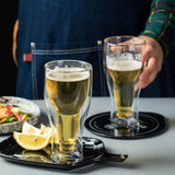 Beer Glass Double Wall Keep Beer Cold Beautiful Unique Insulated Beer Glasses for Home Bar