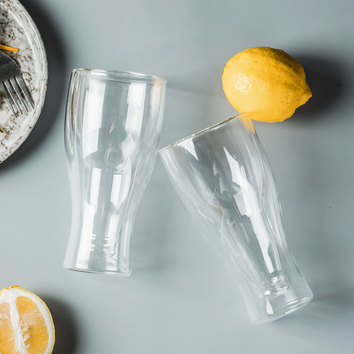 Beer Glass Double Wall Keep Beer Cold Beautiful Unique Insulated Beer Glasses for Home Bar