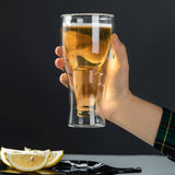 Beer Glass Double Wall Keep Beer Cold Beautiful Unique Insulated Beer Glasses for Home Bar