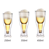 Beer Glass Double Wall Keep Beer Cold Beautiful Unique Insulated Beer Glasses for Home Bar