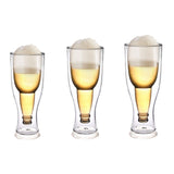 Beer Glass Double Wall Keep Beer Cold Beautiful Unique Insulated Beer Glasses for Home Bar - Extra Image