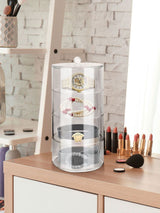 Acrylic Belt Organizer 2 Tiers Transparent 5.5in Diameter Strong Light Belt Display Case