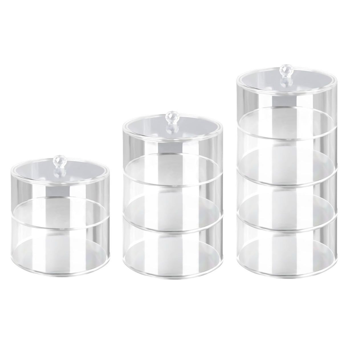 Acrylic Belt Organizer 2 Tiers Transparent 5.5in Diameter Strong Light Belt Display Case