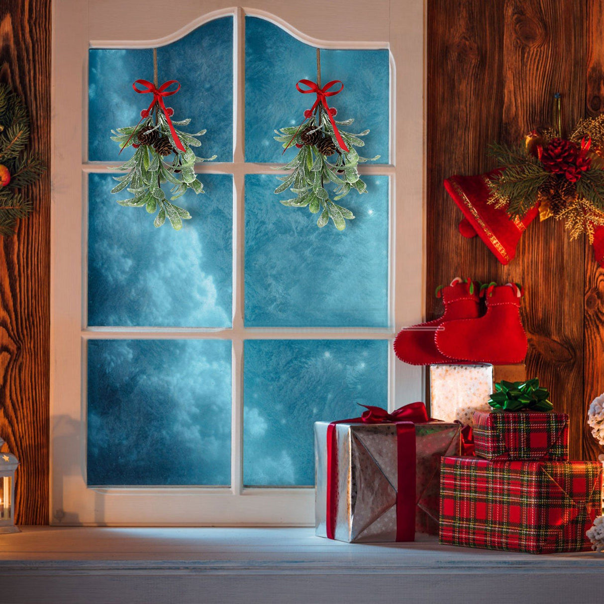Artificial Mistletoe Leaves Christmas Decoration