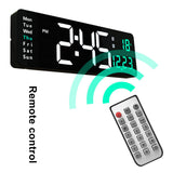 Large Screen Function Display Clock Living Room Wall Hanging Clock LED Display Remote Control Clock - Close-Up Angle