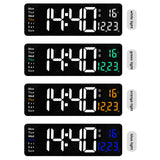 Large Screen Function Display Clock Living Room Wall Hanging Clock LED Display Remote Control Clock - Low Angle