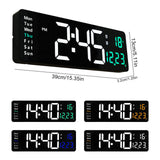 Large Screen Function Display Clock Living Room Wall Hanging Clock LED Display Remote Control Clock - Extra Image