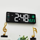 Large Screen Function Display Clock Living Room Wall Hanging Clock LED Display Remote Control Clock - Extra Image