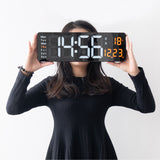 Large Screen Function Display Clock Living Room Wall Hanging Clock LED Display Remote Control Clock - Extra Image