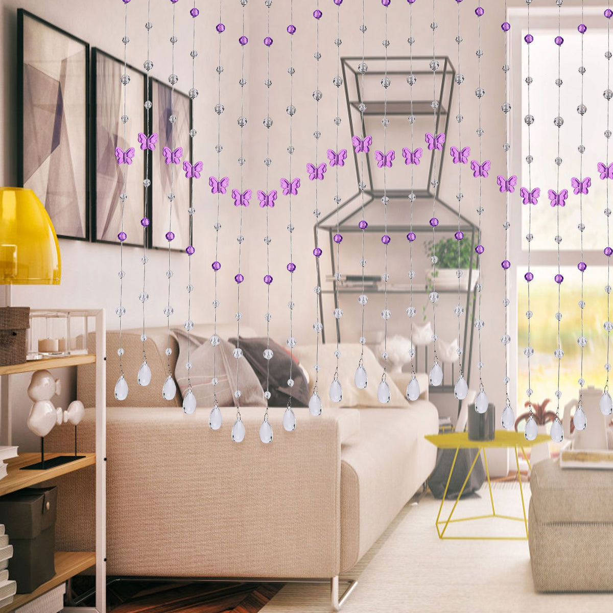 Butterfly Crystal Bead Curtain Living Room Entrance Partition Curtain Water Drop Pendant Hanging Curtain