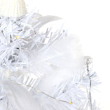 Feather Christmas Tree with Lamp String Artificial Christmas Tree Decoration Simulated Desktop Ornaments for Christmas Home