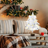 Feather Christmas Tree with Lamp String Artificial Christmas Tree Decoration Simulated Desktop Ornaments for Christmas Home - Extra Image