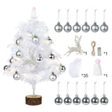 Feather Christmas Tree with Lamp String Artificial Christmas Tree Decoration Simulated Desktop Ornaments for Christmas Home - Front View