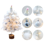 Feather Christmas Tree with Lamp String Artificial Christmas Tree Decoration Simulated Desktop Ornaments for Christmas Home - Top-Down View