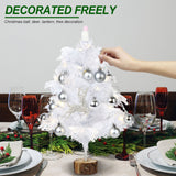 Feather Christmas Tree with Lamp String Artificial Christmas Tree Decoration Simulated Desktop Ornaments for Christmas Home