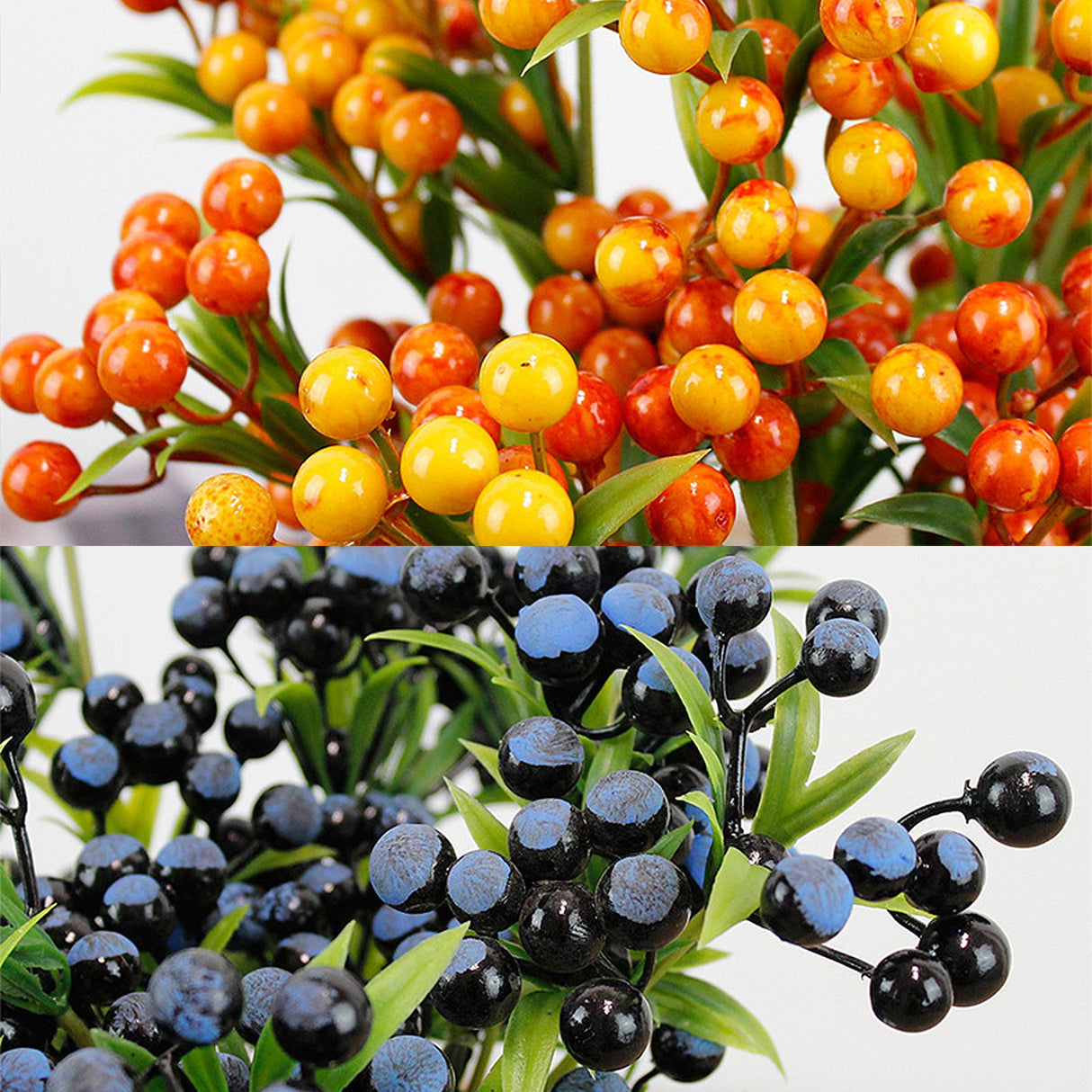Christmas Berry Branches 3 Forks Simulation Foam Berry Picks Home Decoration