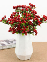 Christmas Berry Branches 3 Forks Simulation Foam Berry Picks Home Decoration