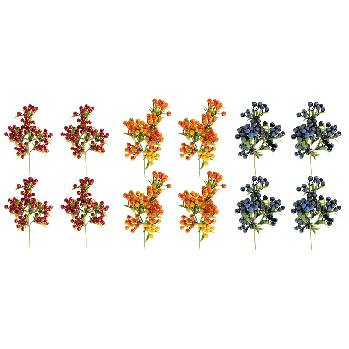 Christmas Berry Branches 3 Forks Simulation Foam Berry Picks Home Decoration