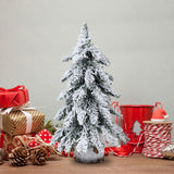 45cm Flocking Christmas Tree with Lights PVC Mini Christmas Tree Artificial Holiday Tree Christmas Desktop Decoration