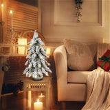 45cm Flocking Christmas Tree with Lights PVC Mini Christmas Tree Artificial Holiday Tree Christmas Desktop Decoration - Top-Down View