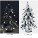 45cm Flocking Christmas Tree with Lights PVC Mini Christmas Tree Artificial Holiday Tree Christmas Desktop Decoration - Rear View