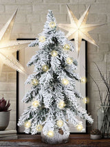 45cm Flocking Christmas Tree with Lights PVC Mini Christmas Tree Artificial Holiday Tree Christmas Desktop Decoration - Close-Up Angle