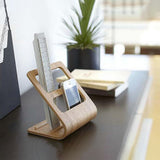 Table Storage Rack Simple Living Room Multi Functional Remote Control Rack Curved Wooden Support - Rear View