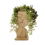 Mannequin Resin Flower Pot Face Flower Pot Garden Decoration - Side View