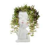 Mannequin Resin Flower Pot Face Flower Pot Garden Decoration - Top-Down View