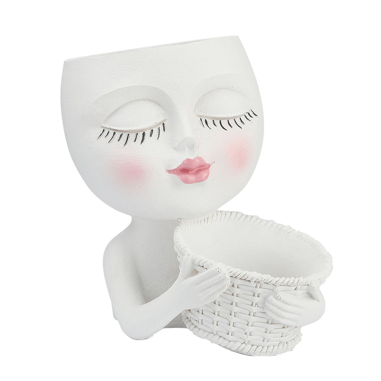 Mannequin Flower Pot Resin Creative Double Flower Pot Face Flower Pot