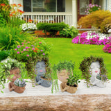 Mannequin Flower Pot Resin Creative Double Flower Pot Face Flower Pot