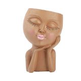 Mannequin Resin Cheek Resting Flower Pot Face Flower Pot