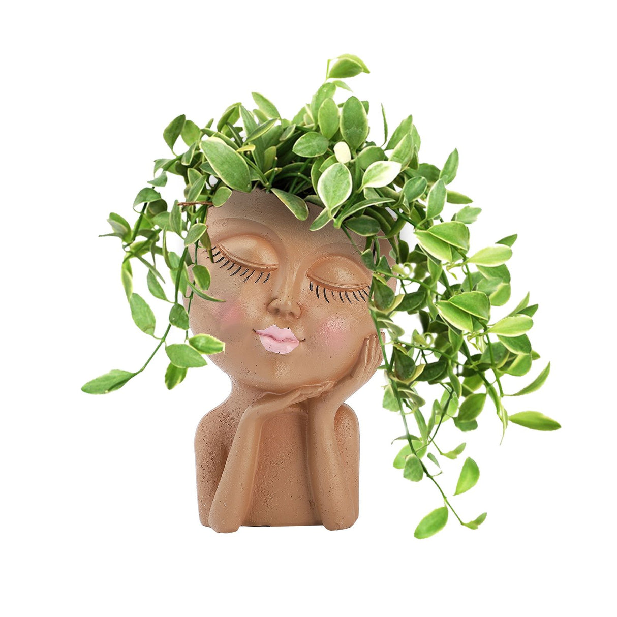 Mannequin Resin Cheek Resting Flower Pot Face Flower Pot