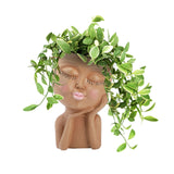 Mannequin Resin Cheek Resting Flower Pot Face Flower Pot - Side View