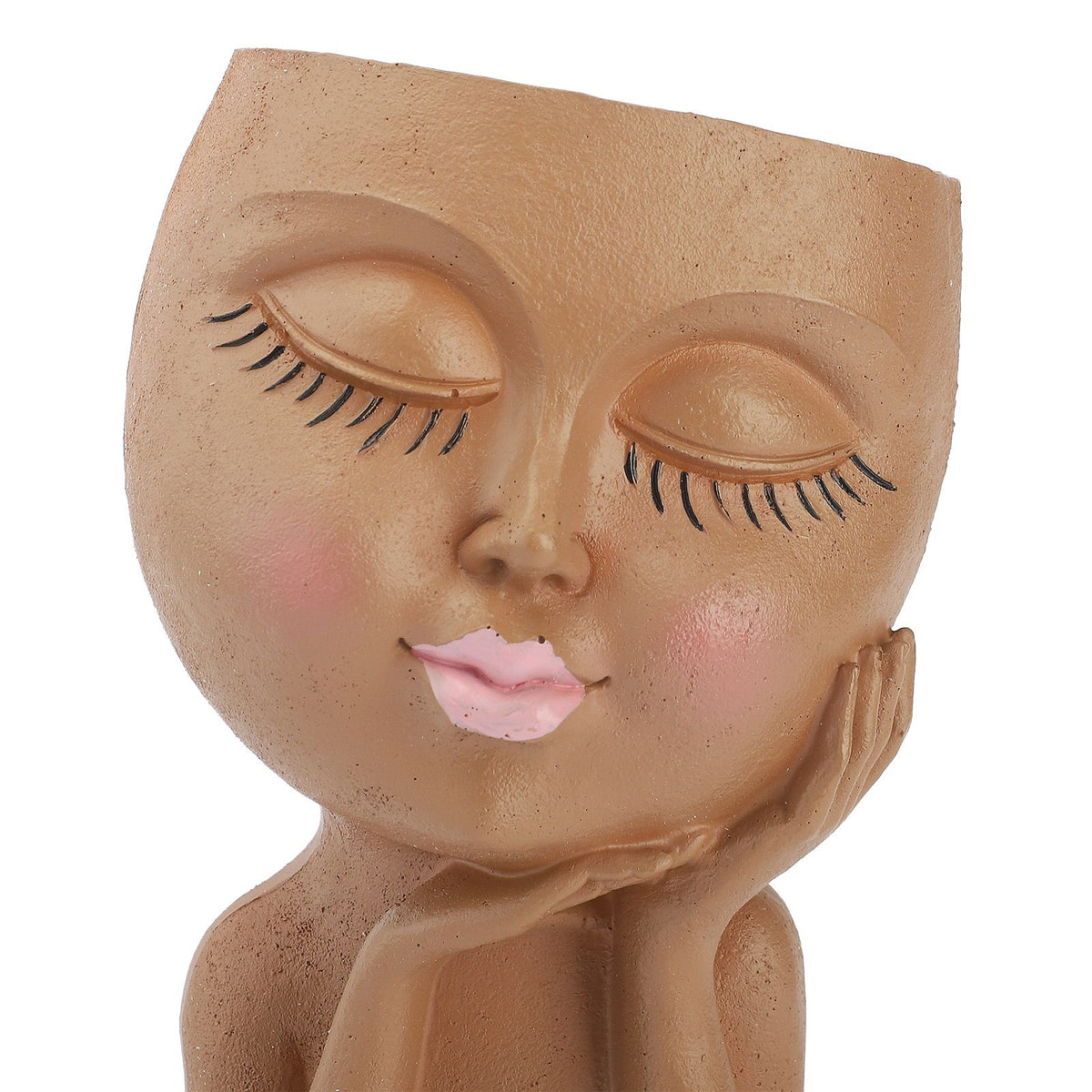 Mannequin Resin Cheek Resting Flower Pot Face Flower Pot