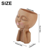 Mannequin Resin Cheek Resting Flower Pot Face Flower Pot - Extra Image
