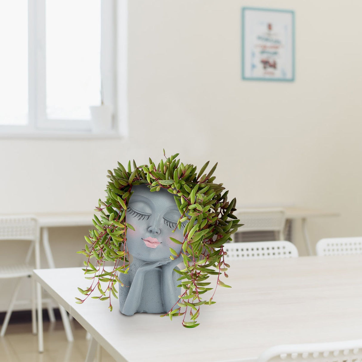 Mannequin Resin Cheek Resting Flower Pot Face Flower Pot