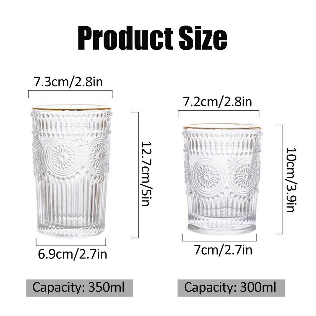 Vintage Embossed Glasses Drinking Glasses Water Glasses Modern Embossed Designs Glasses