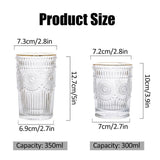 Vintage Embossed Glasses Drinking Glasses Water Glasses Modern Embossed Designs Glasses - Top-Down View