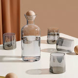 Bedside Glass Pitcher Set 4 Cups Lid 1200ml Capacity Drinking Glasses for Nightstand Colorful - Rear View