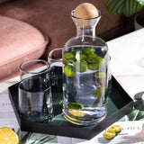 Bedside Glass Pitcher Set 4 Cups Lid 1200ml Capacity Drinking Glasses for Nightstand Colorful