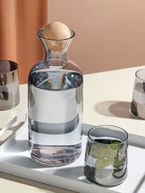 Bedside Glass Pitcher Set 4 Cups Lid 1200ml Capacity Drinking Glasses for Nightstand Colorful - Extra Image