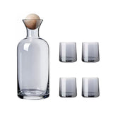 Bedside Glass Pitcher Set 4 Cups Lid 1200ml Capacity Drinking Glasses for Nightstand Colorful